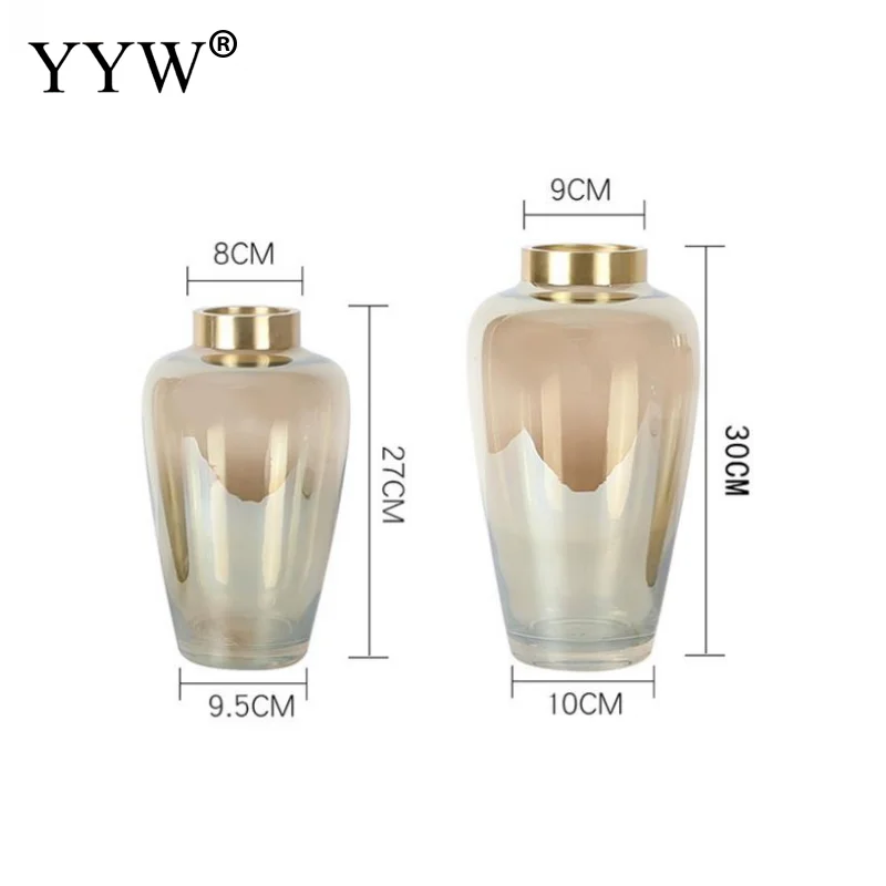 

Glass Vase Mirror Metal Vease Bottle Mouth Light Luxury Nordic Mordern Glass Vase For Living Room Or Home Vase For Decoration