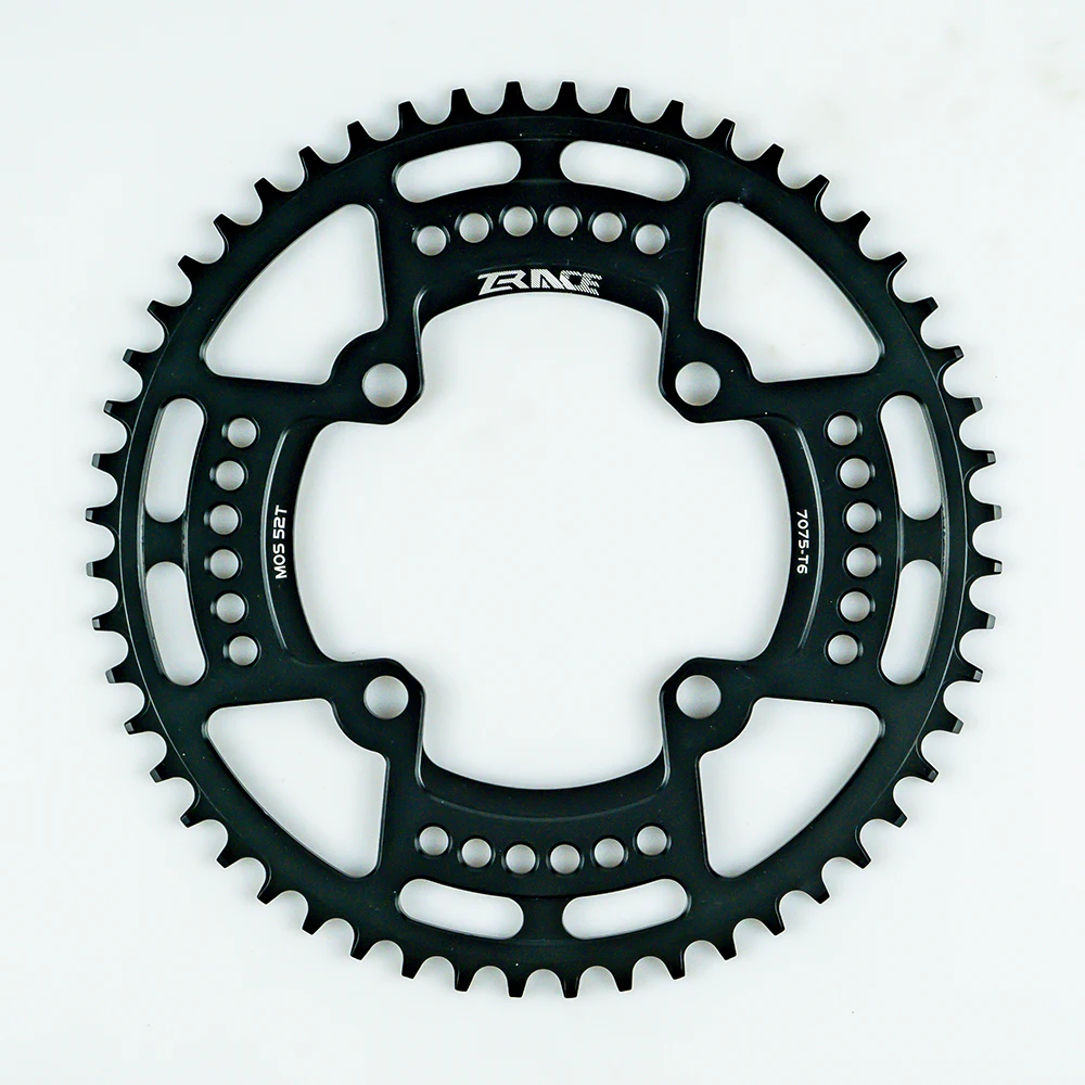 Black 52T ZRACE цепная цепь 40 T/42 T/44 T/46 T/48 T/50 T/52 T BCD104, узкий зуб AL7075 CNC, MTB/дорожный/складной велосипед/гравий-велосипеды - Цвет: Black 52T