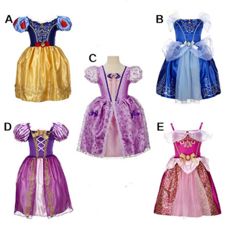 2020 Girls Snow White Dress Up Children Cinderella Sleeping Beauty Rapunzel Sofia Princess Costume Girl Party Cosplay Dresses DD | Детская