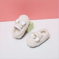 0 3 years winter baby shoes butterfly knot plush warm princess girls shoes plus velvet infant cotton shoes
