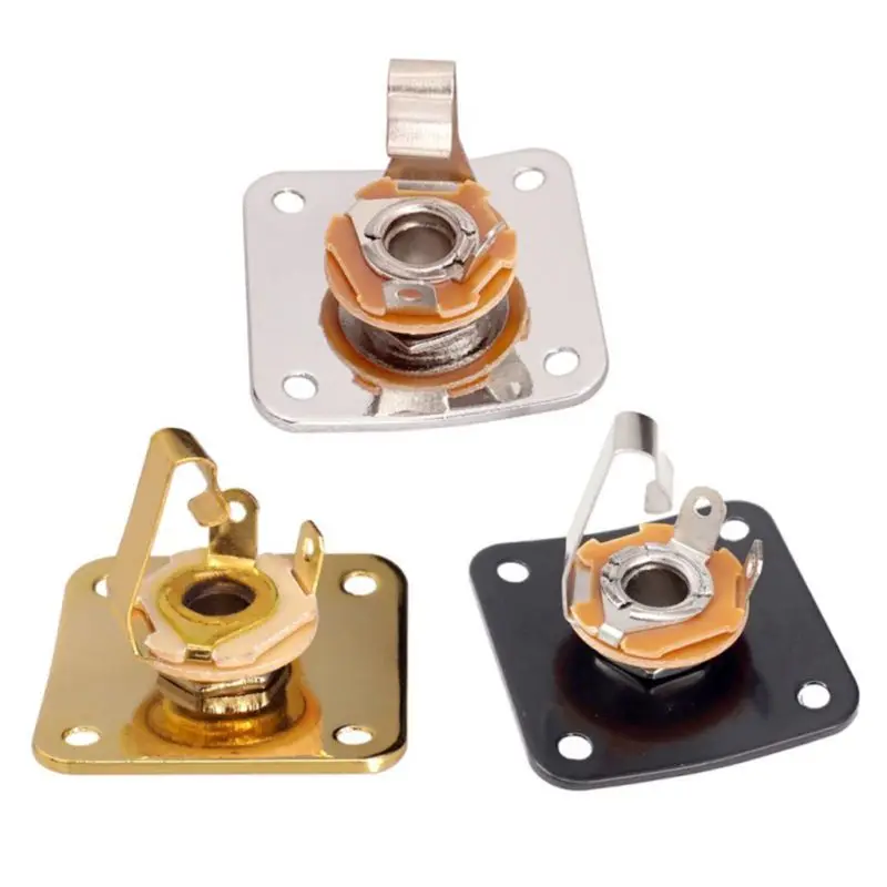 lp elektrische gitarre zubehör 35x35mm elektrische gitarre platz jack platten abdeckung metall ausgang eingang jack abdeckung platte free global