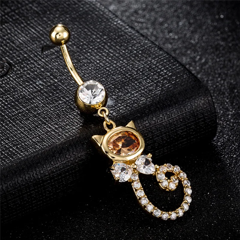 2020 Стильные Кольца для пупка с изображением милого лисы кольца 316L украшения 1 шт. |