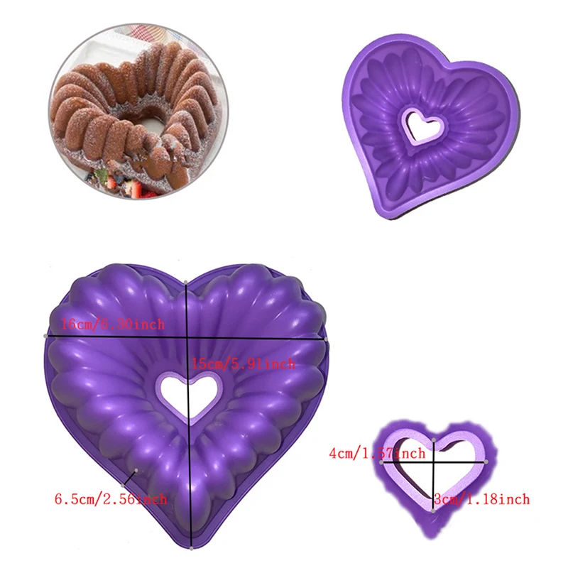 

Новая высококачественная силиконовая форма для торта в форме сердца, желе «сделай сам», формы для выпечки, инструменты для украшения, кухон...