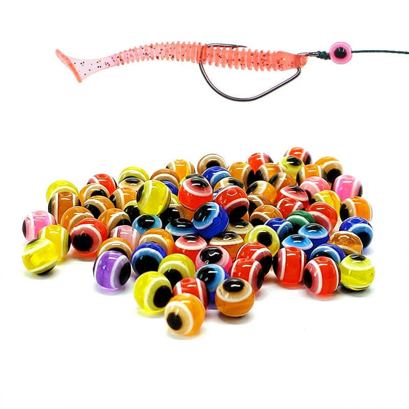 

50pcs 4/6/8mm Fish Eye Fishing Beads Mixed Color Carolina Rig Taxes DIY Kit Bass Fishing Acrylic Bead Fishing Tackle Accessories