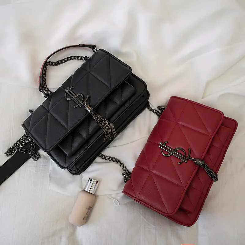 Женская сумка-мессенджер с цепочкой-кисточкой модная женская сумка через плечо