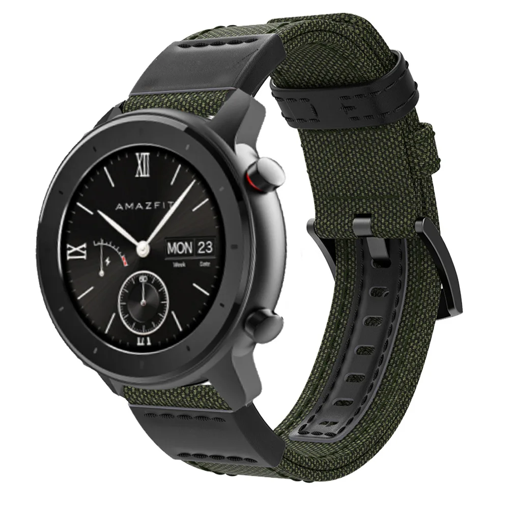 Ремешок нейлоновый для смарт-часов Huami Amazfit GTR сменный тканевый браслет 20 мм