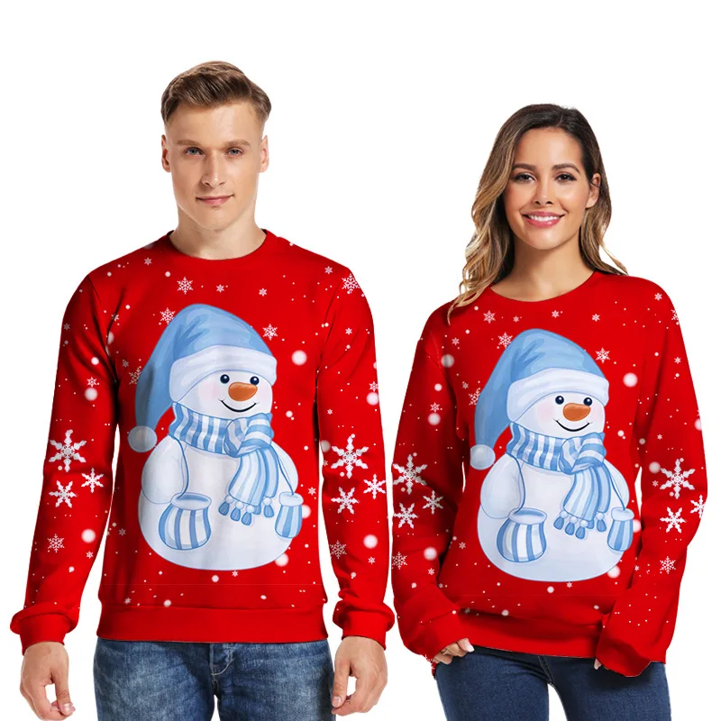 

3D Sweater Printing Unisex Novelty Sweaters Women Ugly Christmas Sweater For Gift Santa Elf Funny Xmas Christmas Jumper Pullover Sweater Lovers Clothing