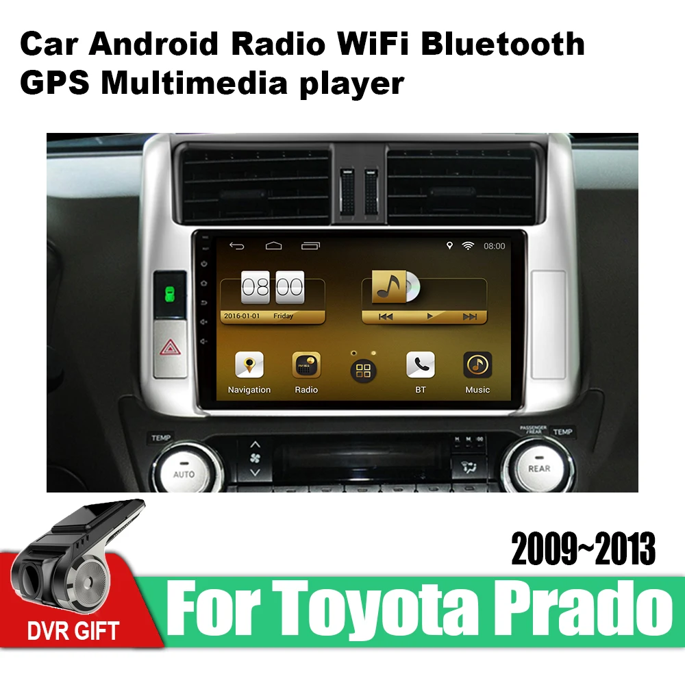 Автомобильный мультимедийный плеер ZaiXi Android с GPS для Toyota Land Cruiser Prado 150 2009 ~ 2013