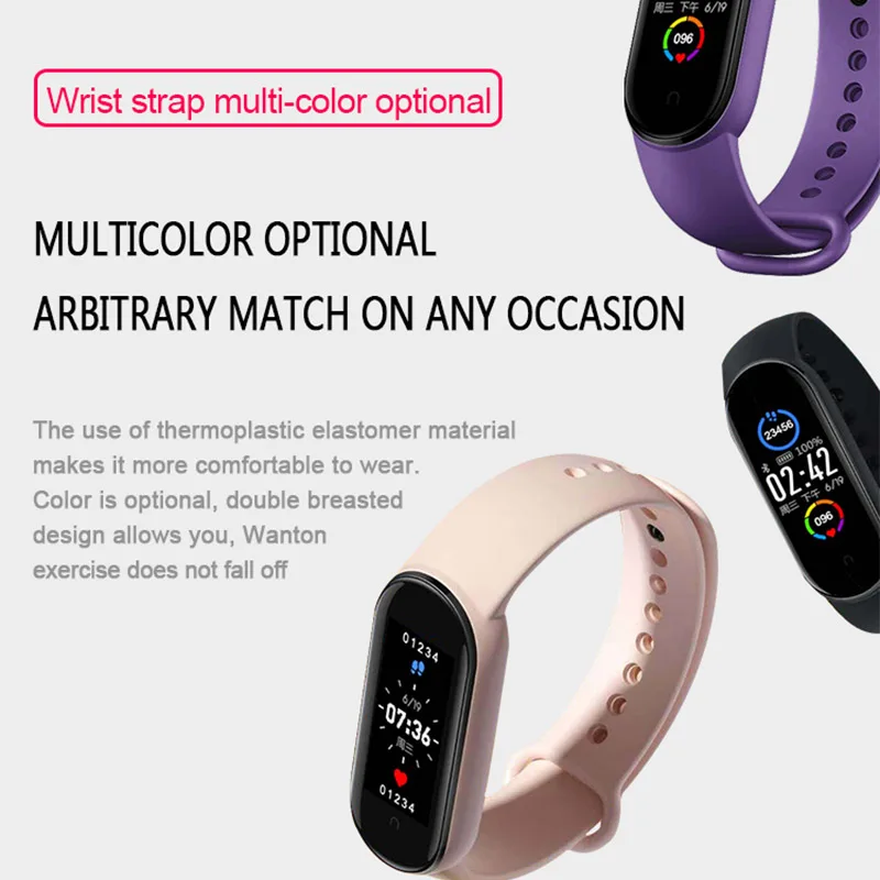 

M5 Smart Watch Men Sport Smartwatch Women Heart Rate Blood Pressure Monitor Fitness Bracelet For Android/IOS Smart Band 5