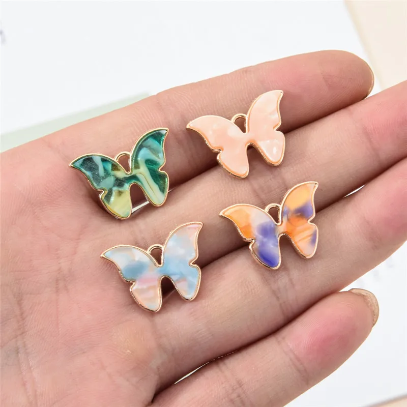 10 шт. эмалью Подвески кулон в виде бабочки которые можно сделать своими руками
