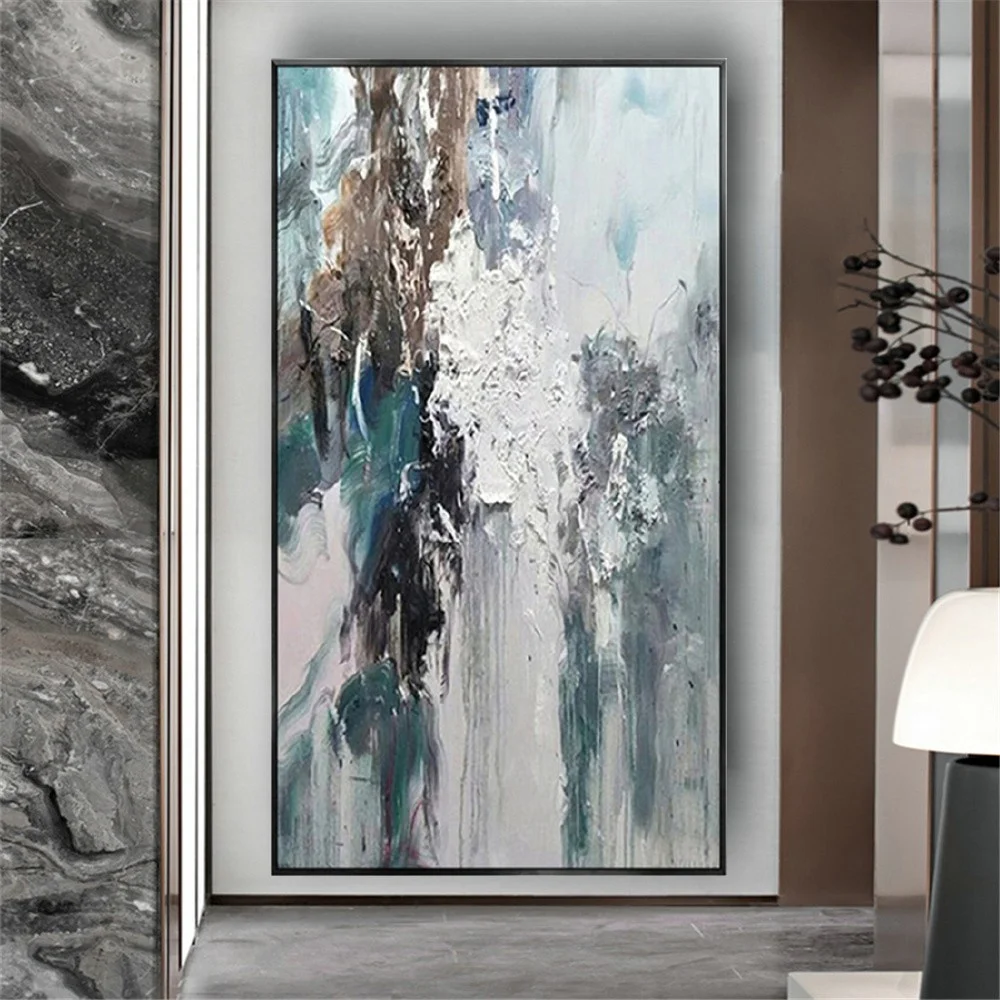 

Hand-Painted Oil Painting 100% Handmade Mural Thick Texture Canvas Paintings Decor Living Room Entrance Wall Art Picture Unframe