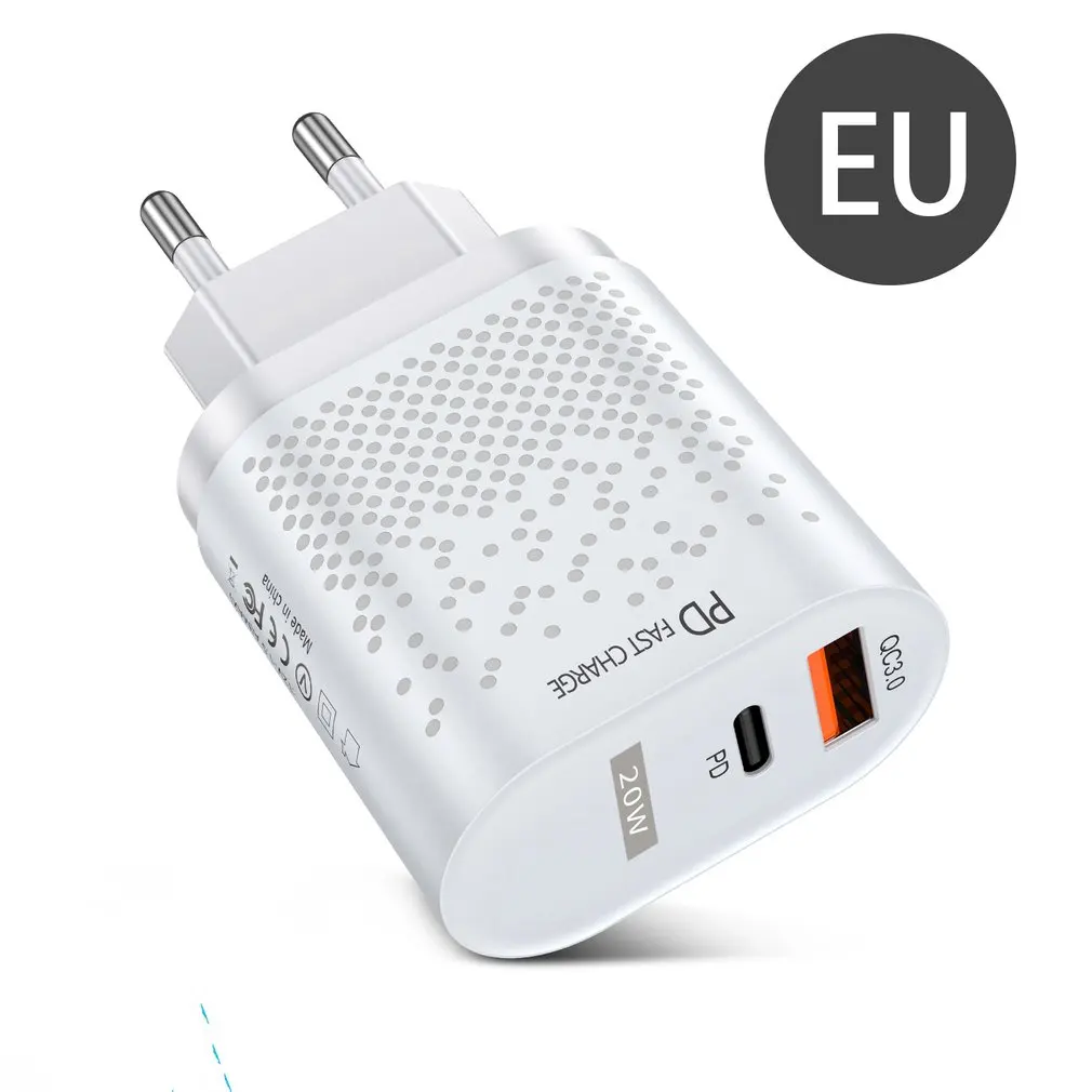 

PD 20W USB Type-C Charger For IPhone 12 Pro Max Mini Quick Charger 3.0 QC 20W USB Fast Charging Travel Wall