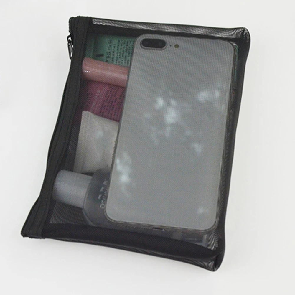 

3 Sizes Portable Cosmetics Organizer Zipper Mesh Pouch Cosmetics Toiletries Travel Storage Bags Makeup Organizer for Home Travel