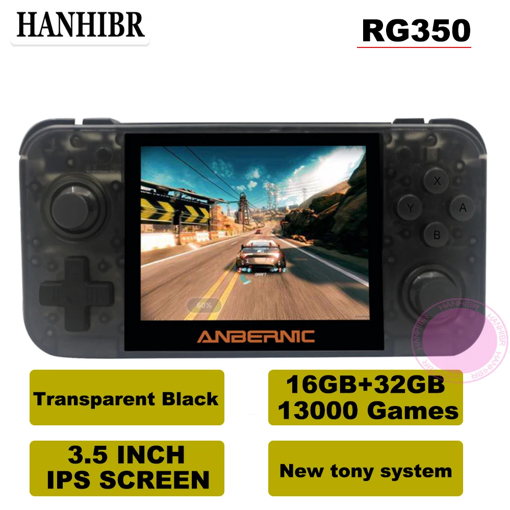 ANBERNIC RG350 ips Ретро игры 350 видео игры обновление игровой консоли ps1 игры 64 бит opendingux 3,5 дюймов 28000+ игры rg350