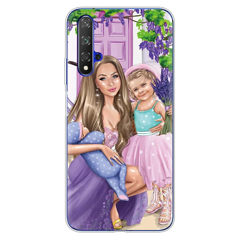0czimen Модные черно-коричневые накладки для мамы и дочки, для huawei Honor 20, чехол s 6,2", мягкие чехлы из ТПУ для huawei Honor 20 Pro, чехол - Цвет: 0czimen