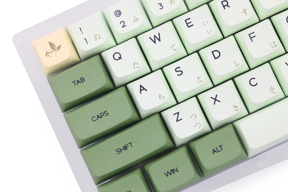 

V2 matcha green tea Dye Sub Keycap Set thick PBT for keyboard gh60 poker 87 tkl 104 ansi xd64 bm60 xd68 xd84 xd96 Janpanese