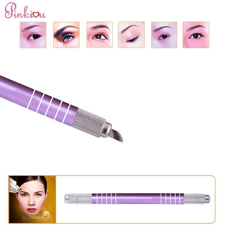 (Доставка США) ручка с двойными головками для татуажа бровей перманентного