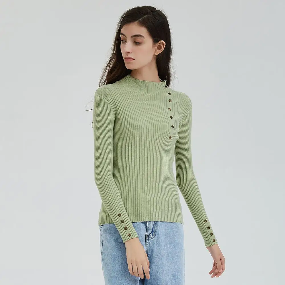 Wixra Women Sweater 2019 Avocado Female Basic Turtleneck Slim Warm Ladies Knitted Sweaters Pull Jumpers Autumn Spring | Женская одежда