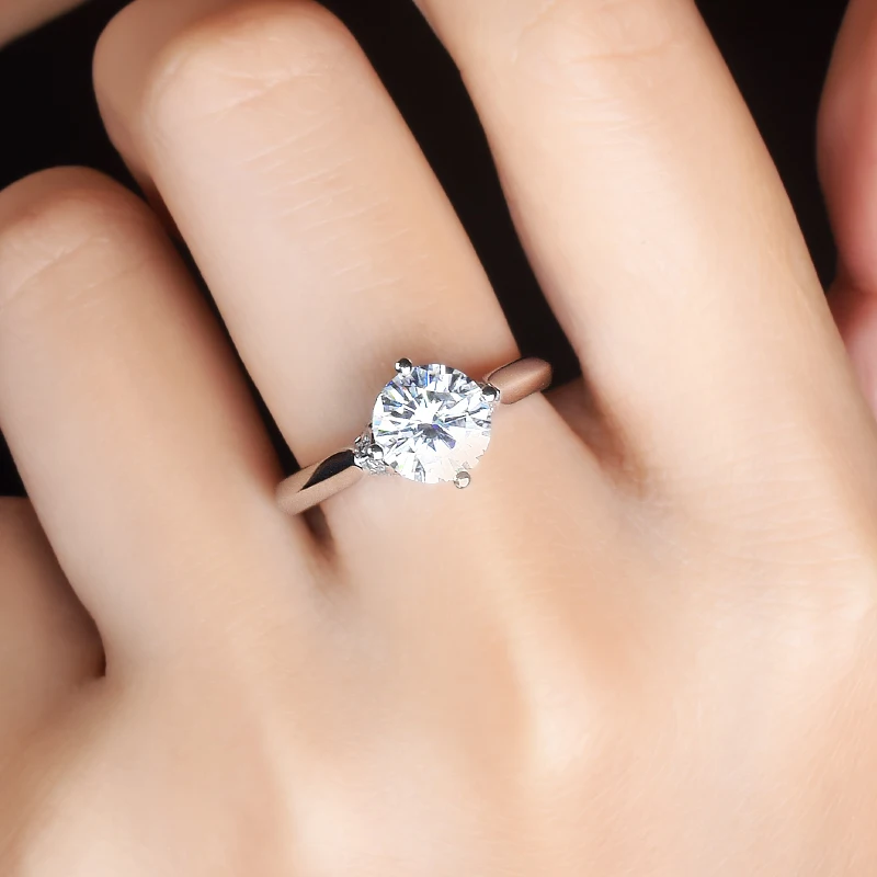 YANHUI в винтажном стиле с белыми лебедями кольцо 925 серебряное 1ct Цирконий