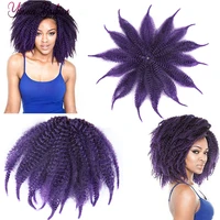 short marley briads hair synthetic crochet braiding hair extensions for women 8 soft afro kinky yaki twist crochet hair braids