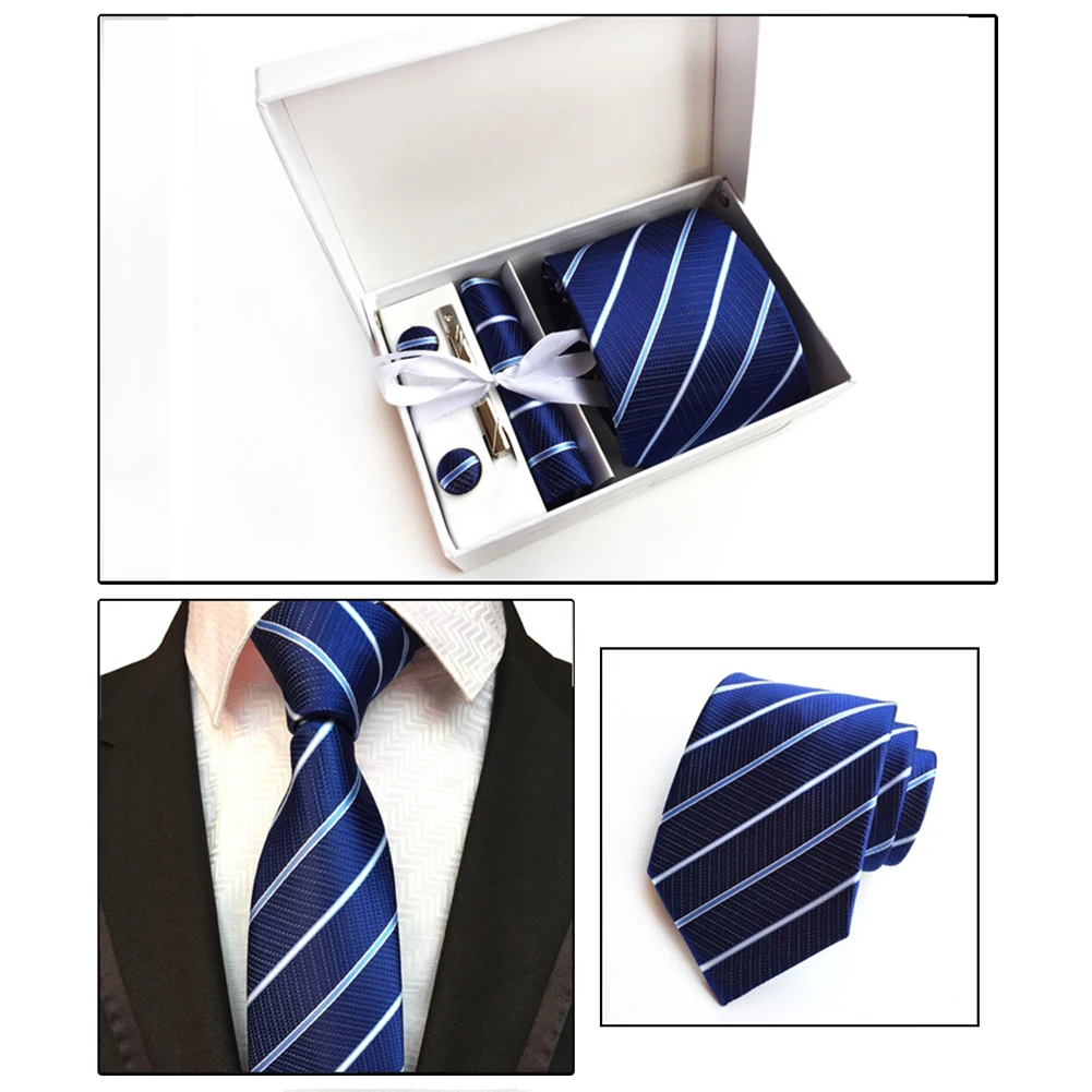 Модные Офисные мужские запонки галстук носовой платок зажим для галстука