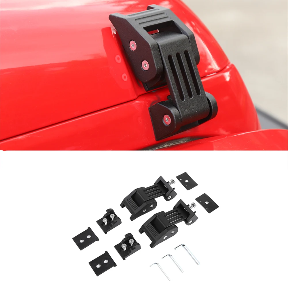 Защелка капота замка украшение крышка двигателя защита для Jeep Wrangler JK 2007- автомобильные Внешние аксессуары черный 2 шт/1 комплект