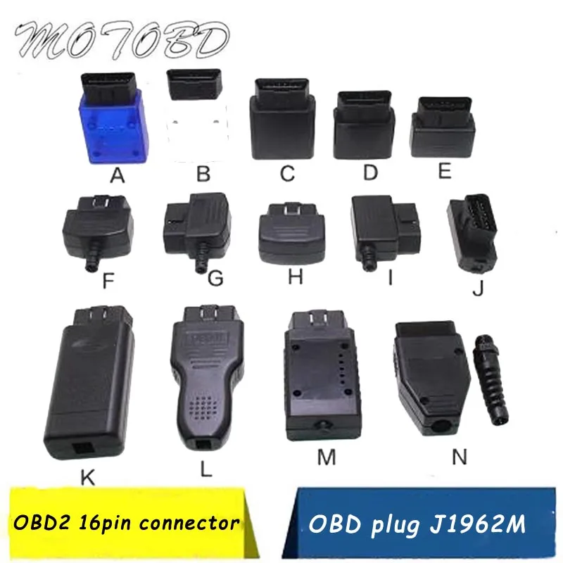 Новинка 2019 14 видов на выбор чехол ELM327 OBD2 разъем J1962m штекер с корпусом Obd 16