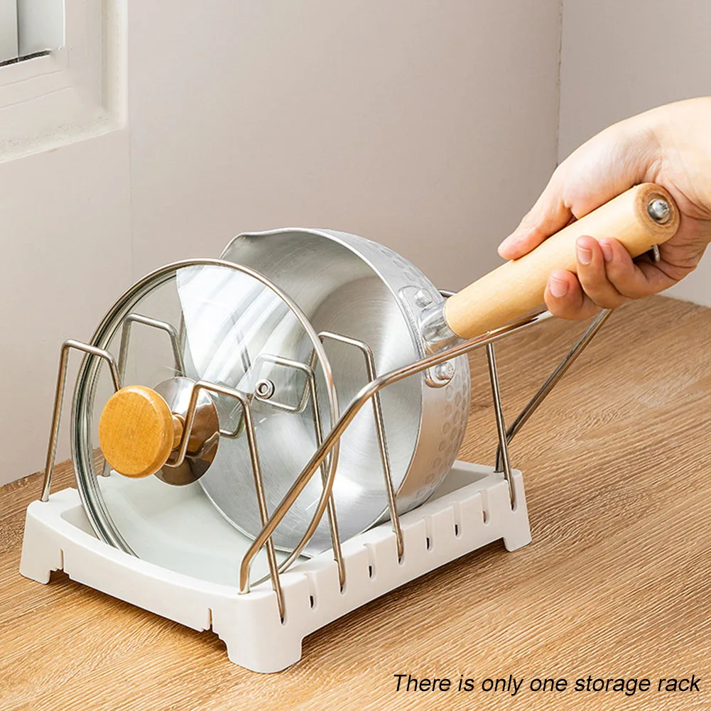 

Drawer Countertop Storage Rack Bakeware Pot Lid Organizer Home Kitchen Multifunction Cabinet Free Standing Adjustable Table