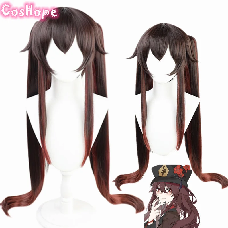 

Парик Genshin Impact HuTao для женщин для косплея, длина 110 см, коричневый из аниме косплея, термостойкие искусственные волосы для Хэллоуина