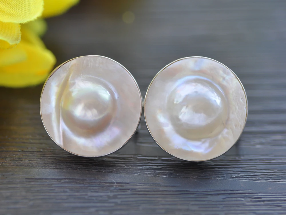 

MTC · STAR Z10412 25 мм белые серьги-клипсы с жемчугом из серебра 925 пробы