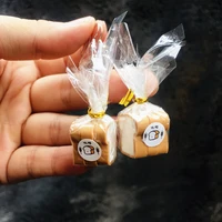 creative simulation toast earrings for women mini handmade cute bread drop earring resin food ear hooks girl funny jewelry gifts