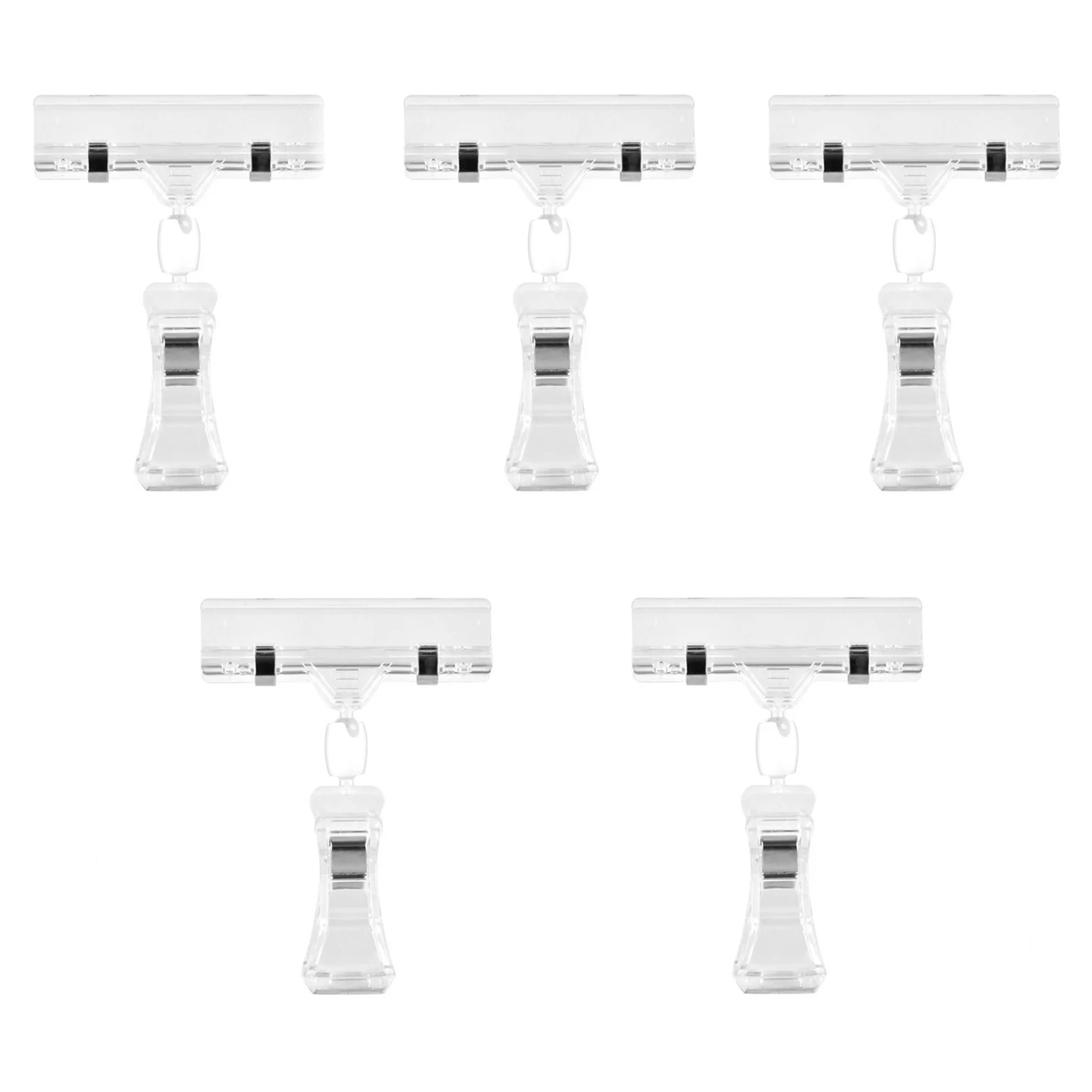 

5pcs Mini Rotatable Portable Label Stand Lightweight For Price Tag Advertising Display Transparent Sign Clip Holders Merchandise