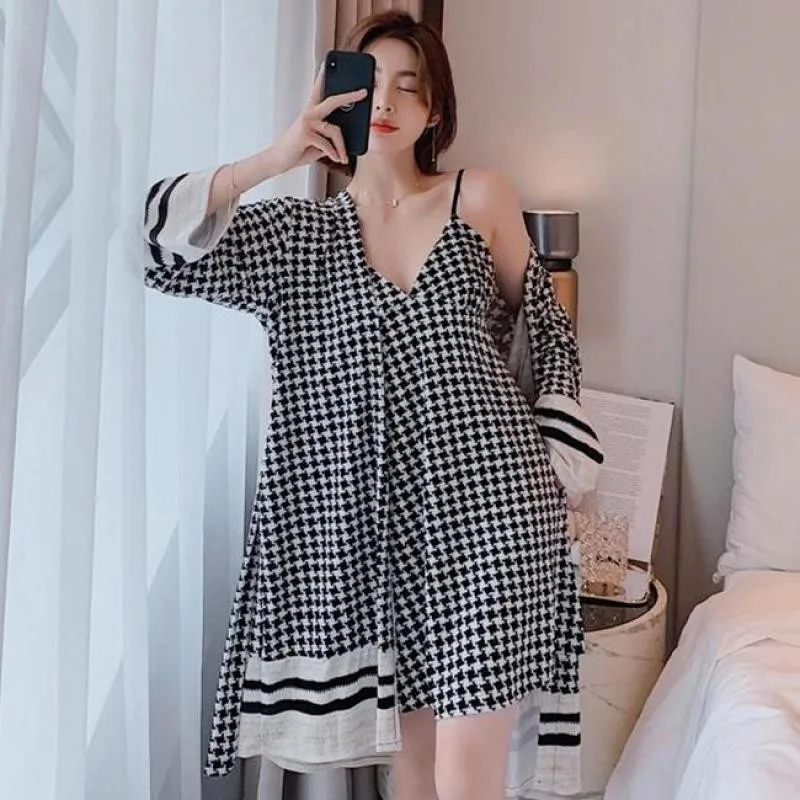 

Шелковистые плед ночная рубашка сатиновая 2 шт. халат комплект сексуальный женский Повседневное ночное белье кимоно халат мягкий интимное ...