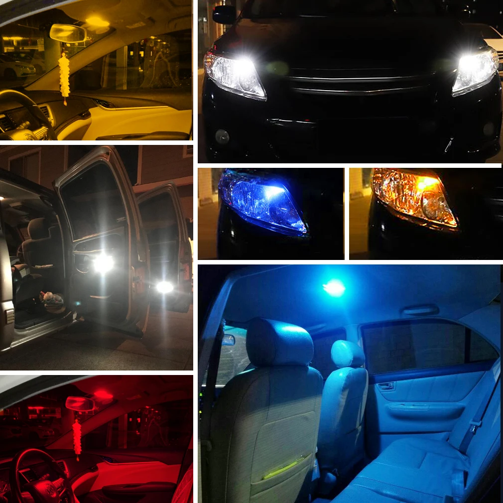 Светодиодная лампа для салона автомобиля 2 шт. H21W BAY9S BA9S T4W BAX9S H6W T2W T3W H5W 12 В красная