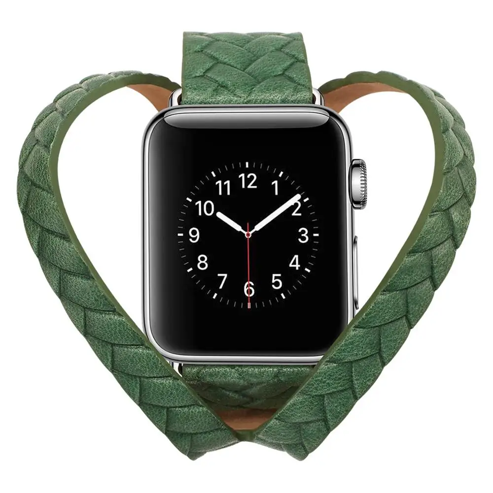Кожаный ремешок для часов apple watch serie 4 3 44 мм 42 мм ремешок для i watch 2 1 аксессуары iphone watch band 40 мм 38 мм Смарт-часы