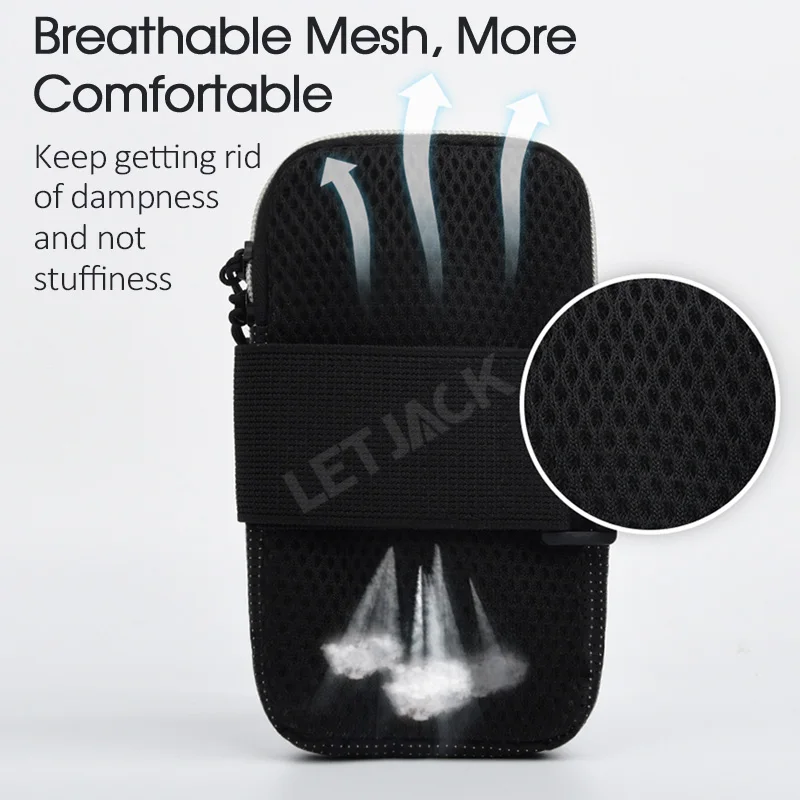 Universal 6.8'' Waterproof Sport Armband Bag Luminous for Outdoor Gym Running Arm Band Mobile Phone Pouch Case Coverage Holder