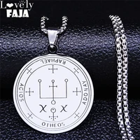 2022 archangel raphael amulet stainless steel statement necklace silver color protection saint pendant jewelry n877s03