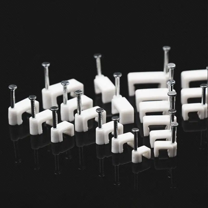 100 шт./упак. 5 14 мм Круглый стальной зажим для кабеля ногтей домашние