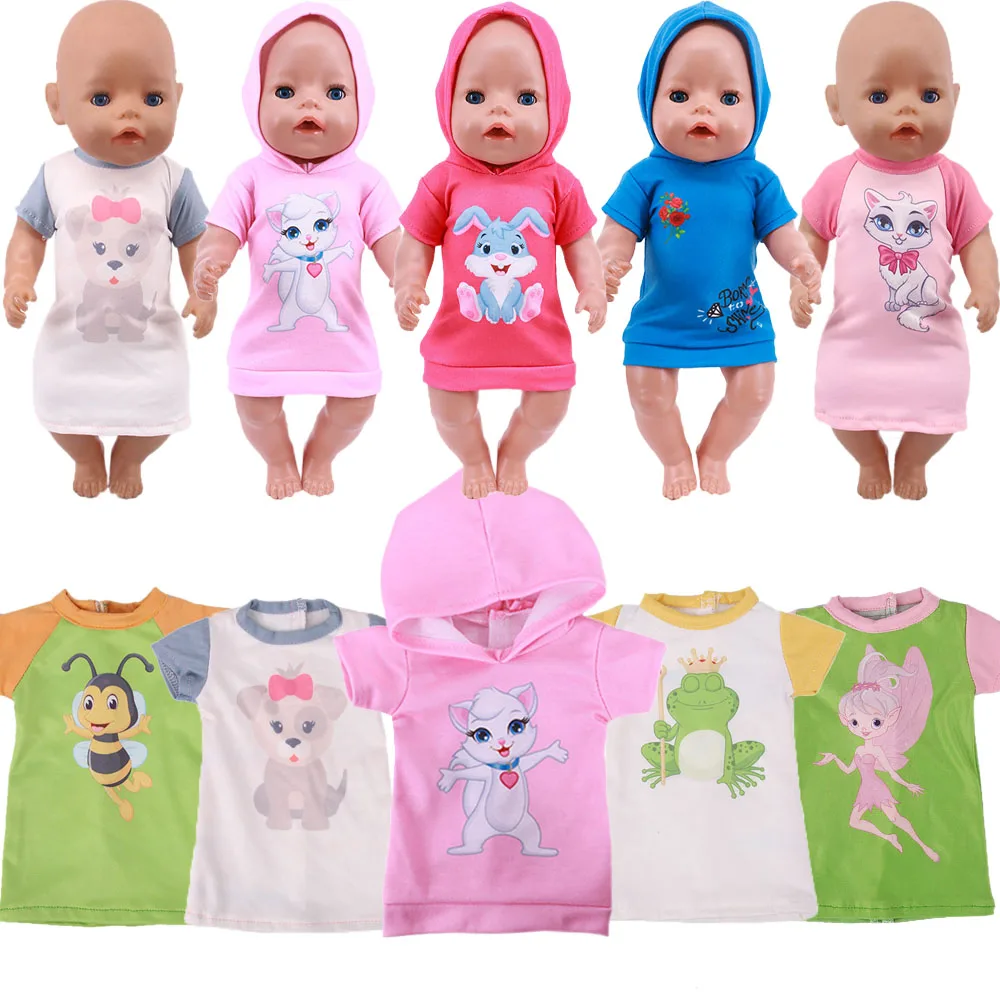 

Doll Clothes Dress Cute Animal Print For 43Cm New Born Baby Items And 18Inch American Doll Girls,Our Generation Accessories Gift