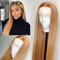 preplucked 13x4 honey blonde lace front human hair wigs for black women brazilian remy straight closure wig with baby hair