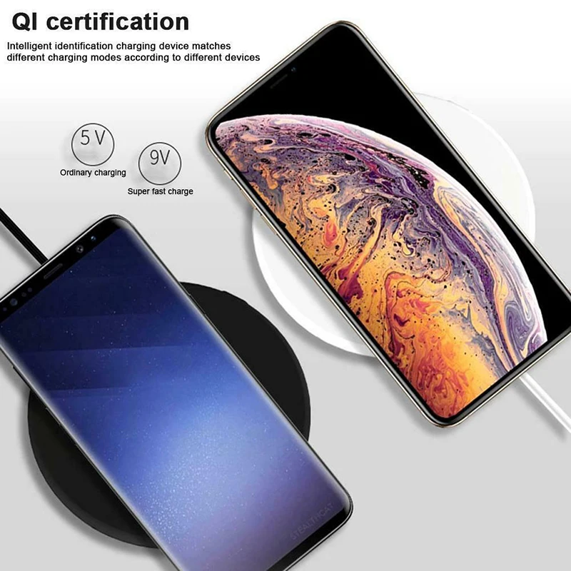 Qi-сертифицированное Беспроводное зарядное устройство для iPhone 11 Pro XS MAX XR X 8 samsung S10 10 Вт Быстрая зарядка Carregador Sem Fio