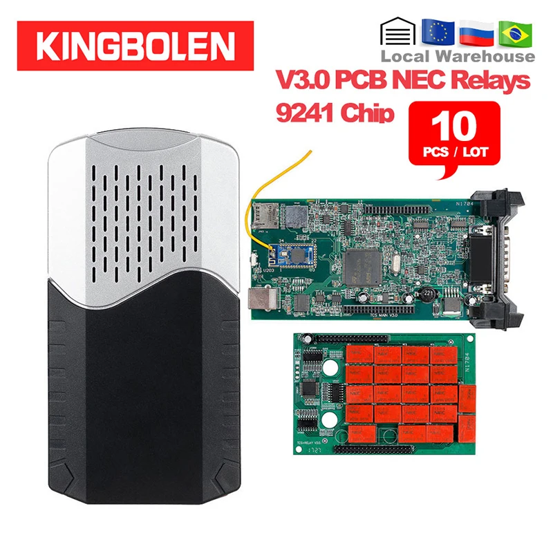 10 шт./лот CDP TCS VCI R0 keygen Dual Green Board V3.0 9241A OBDII/OBD2 диагностический инструмент автоматический сканер