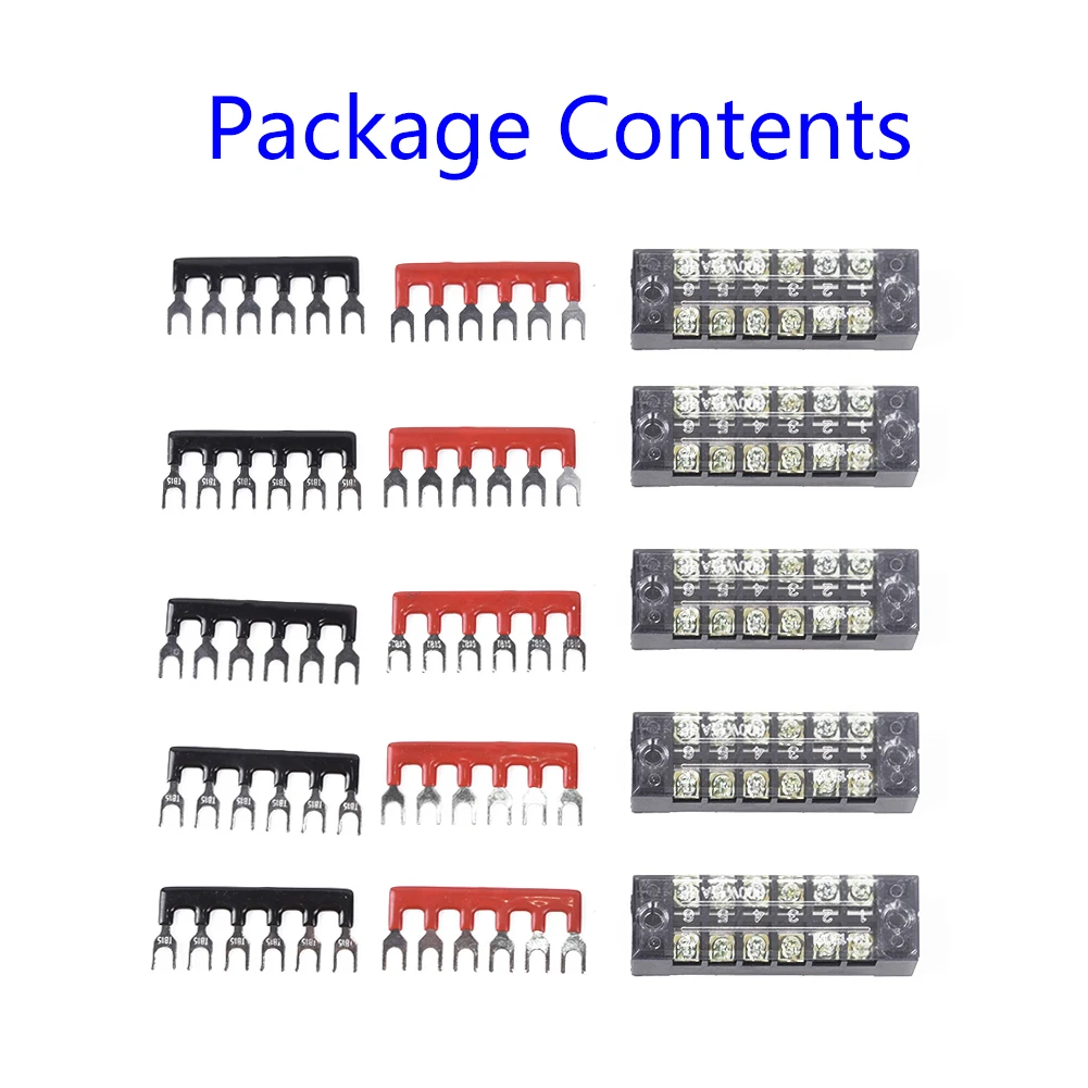 

6Points Screw Terminal Blocks Auto Marine Power Distribution Terminal Block Set 600V Durable Useful Practical High Quality