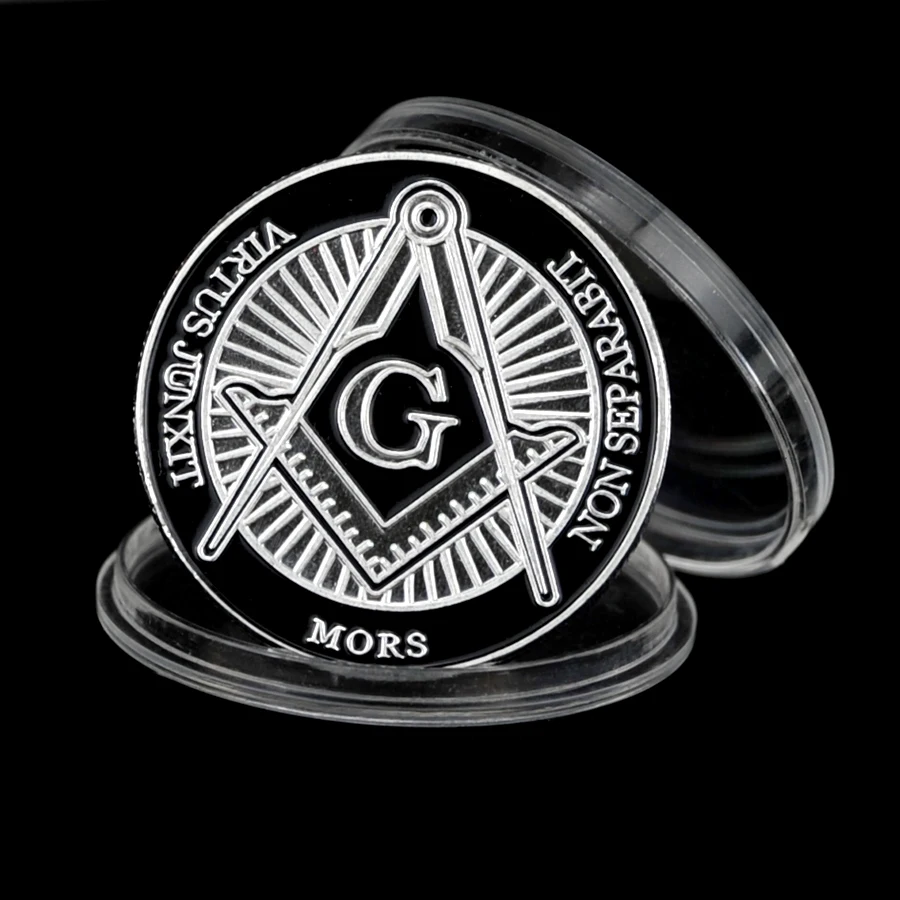 Chapado en plata masónico Freemason conmemorativo монета Token coleccionable fatio G03 Прямая поставка