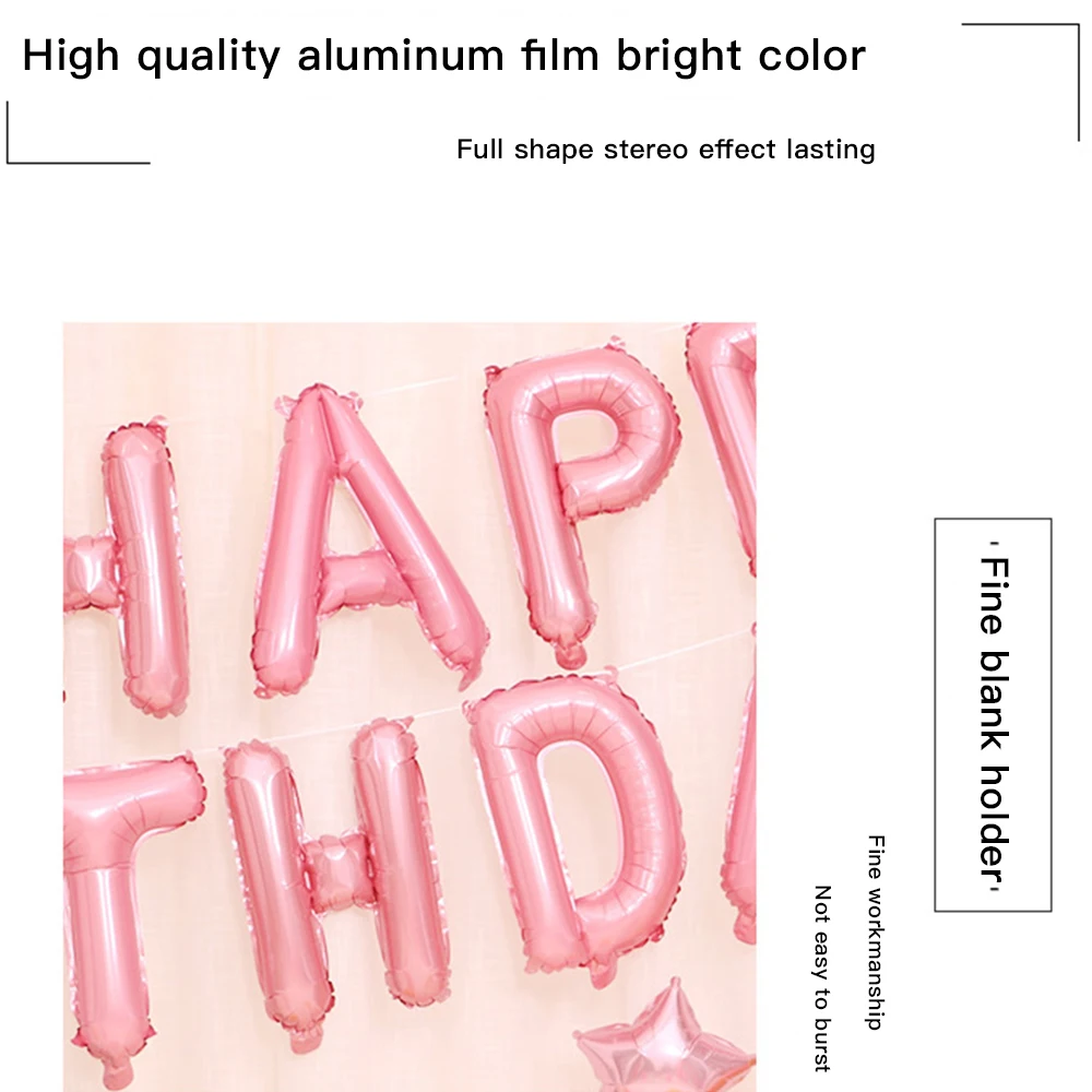 

1 Set Happy Birthday Letters Balloons Wedding Birthday Party Banners Helium Globos Rose Gold Foil Balloons Alphabets Kids Toy