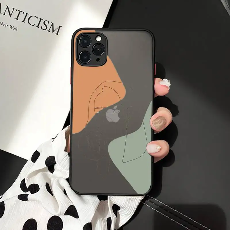 

Geometry fashion design Art Abstract Phone Cases matte transparent For iphone 7 8 11 12 plus mini x xs xr pro max cover