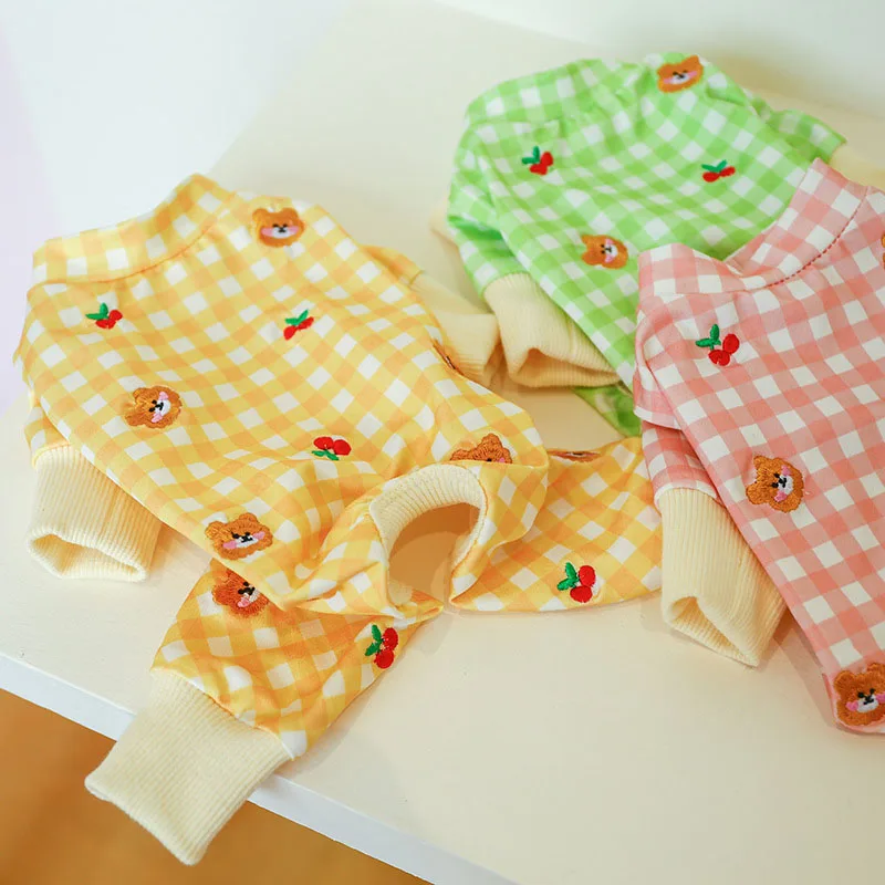 Одежда для домашних животных с изображением медведя комбинезоны собак пижамы