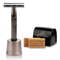 haward metal double edge safety razor1 razor 1 blade disposal case10 bladesreusable eco friendly bathroom shaving razor