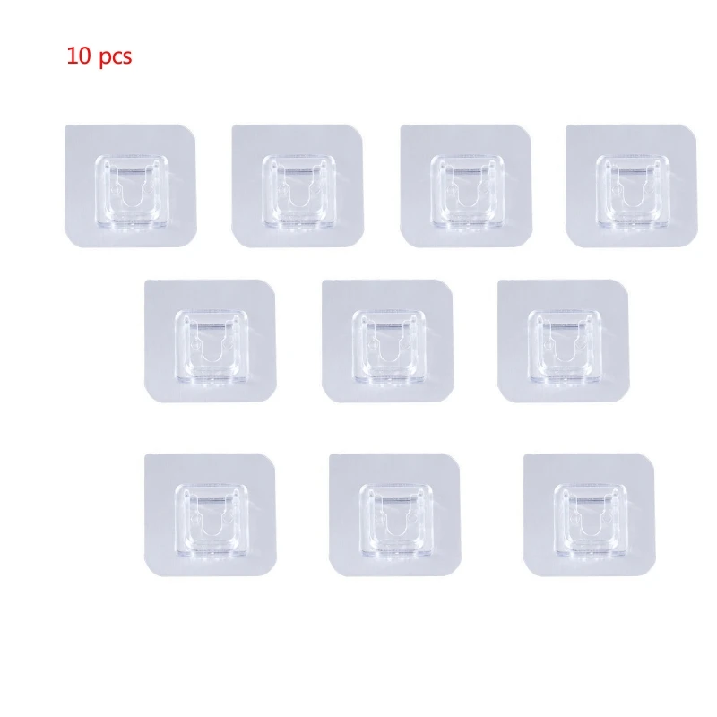 

10 pcs Dual-sided Adhesive Wall Hooks Wall Hooks Hanger Strong Transparent Suction Cup Sucker Wall Storage Holder