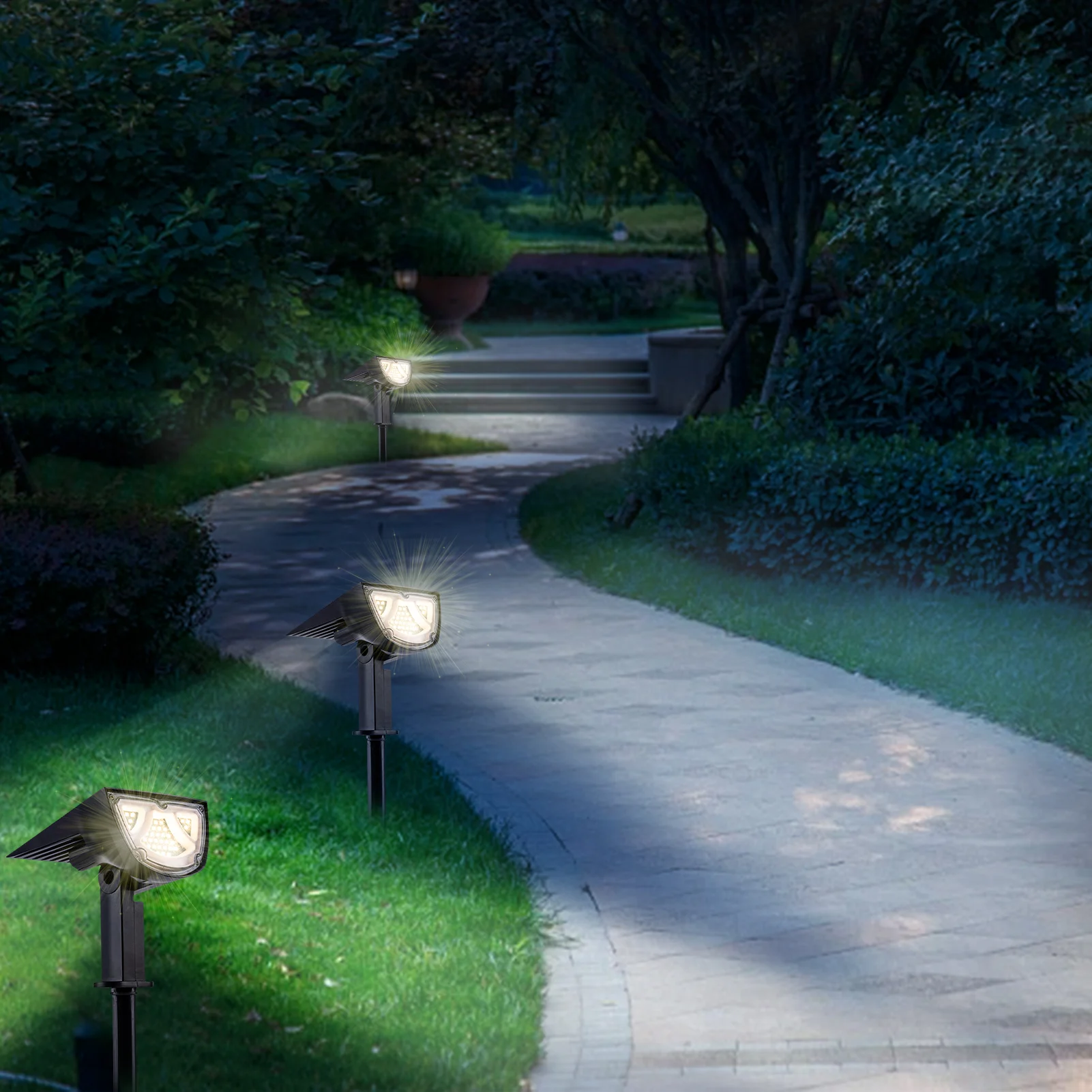 

2pcs Outdoor Solar Lawn Solar Ground Plug-in Light Bright Solar Wall Lamp IP65 Waterproof 43 LEDs Solar Projection Light